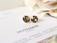 November Birthstone Stud Earrings in Light Colorado Topaz